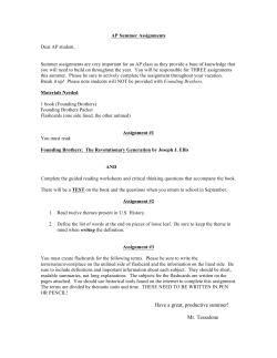AP 2014-2015 Summer Assignment Packet