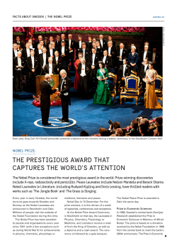 The Nobel Prize - Study in Sweden
