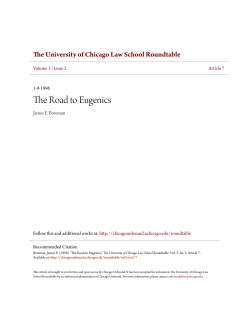 The Road to Eugenics - Chicago Unbound