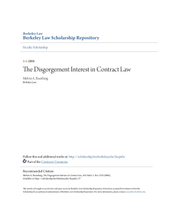 The Disgorgement Interest in Contract Law