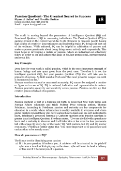 Passion Quotient- The Greatest Secret to Success