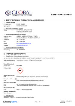 LIQUID HELIUM by GLOBAL GASES AUSTRALIA PTY LTD