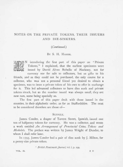 Notes on the private tokens, their issuers and die-sinkers