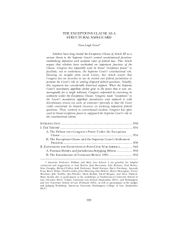 the exceptions clause as a structural safeguard