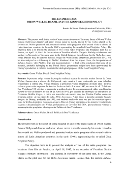 6 HELLO AMERICANS: ORSON WELLES, BRAZIL AND THE GOOD