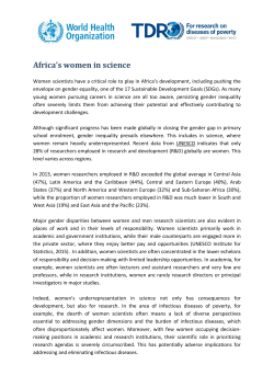 Africa`s women in science - World Health Organization