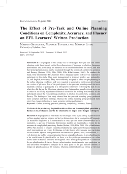 The Effect of Pre-Task and Online Planning Conditions on