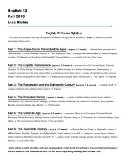 English 12 Fall 2010 Lisa Richie