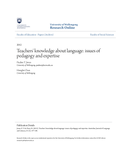 Teachers` knowledge about language: issues of