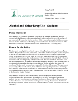 Student Alcohol and Other Drug Use - Interim