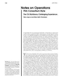 Notes on Operations - American Library Association Journals