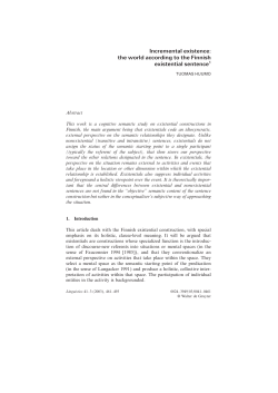 Incremental existence: the world according to the Finnish