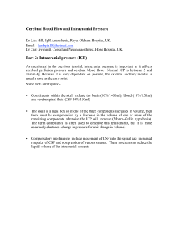 Cerebral Blood Flow and Intracranial Pressure Part 2: Intracranial