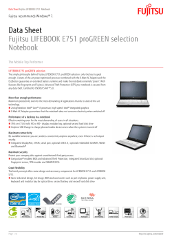 Data Sheet Fujitsu LIFEBOOK E751 proGREEN selection Notebook