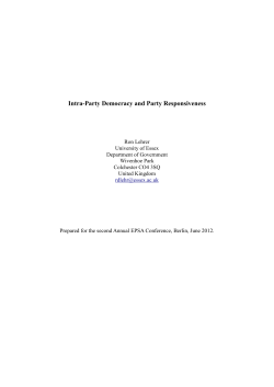 Intra-Party Democracy and Party