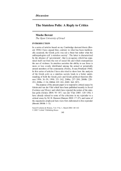 The Stateless Polis: A Reply to Critics