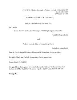 Ontario Court of Appeal Upholds Alleslev
