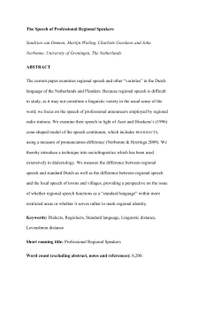 Standards, regiolects and dialects: the role of