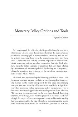 Monetary Policy Options and Tools
