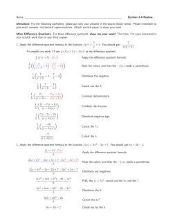 Name: Section 2.4 Review. Directions: For the following worksheet