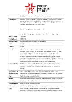 PMEX Crude Oil (10 barrels) Futures Contract Specifications