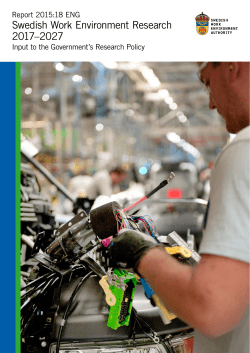 Swedish Work Environment Research 2017&ndash;2027