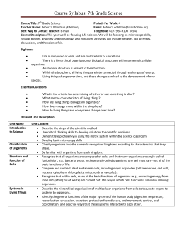 Course Syllabus: 7th Grade Science