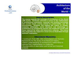 Architecture of the World II - Architectural Design Program