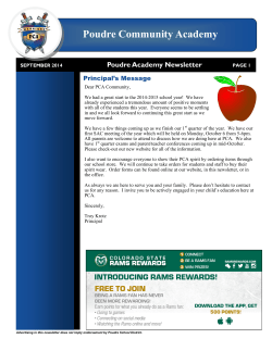 September Newsletter - Poudre Community Academy