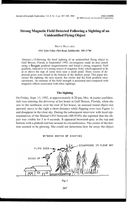 Strong Magnetic Field Detected Following a Sighting of