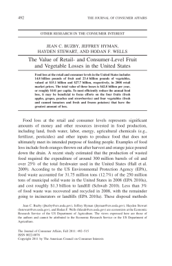 The Value of Retail and ConsumerLevel Fruit