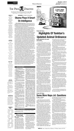 Highlights Of Yankton`s Updated Animal Ordinance - E
