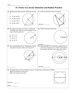 8-1 HW Parts of a Circle Diameter and Radius