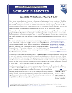 Teaching Hypothesis, Theory, and Law