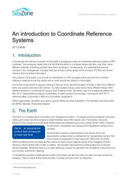 An introduction to Coordinate Reference Systems