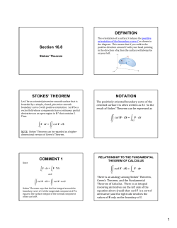 Section 16.8 DEFINITION STOKES` THEOREM NOTATION