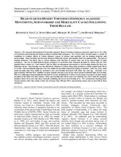 head-started desert tortoises (gopherus agassizii): movements