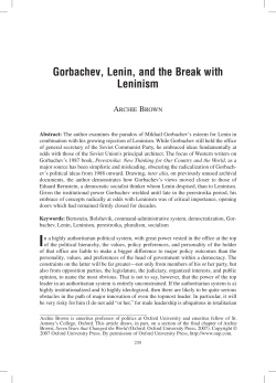 Gorbachev, Lenin and the Break with Leninism
