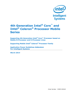 4th Gen Mobile Intel&reg; Core&trade; Processor Power Guideline: Addendum