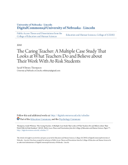 The Caring Teacher: A Multiple Case Study That Looks at What