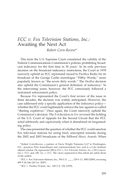 FCC v. Fox Television Stations, Inc.: Awaiting the