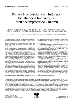 Dietary Nucleotides May Influence the Humoral Immunity in