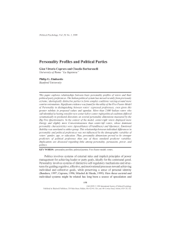 Personality Profiles and Political Parties