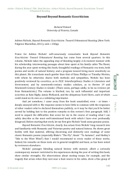 Beyond Beyond Romantic Ecocriticism