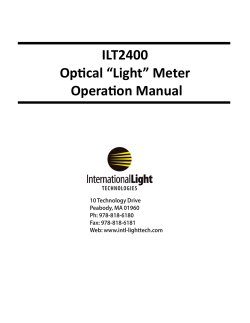 ILT2400 Op cal &ldquo;Light&rdquo; Meter Opera on Manual