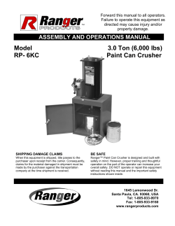 3.0 Ton (6000 lbs) Paint Can Crusher Model RP- 6KC