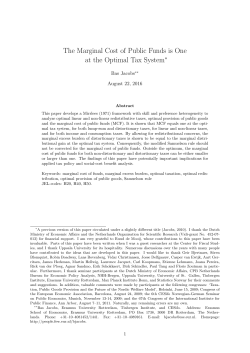 The Marginal Cost of Public Funds is One at the Optimal Tax System