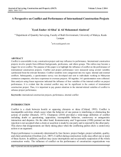 A Perspective on Conflict and Performance of International