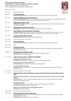 Policy Forum for Wales Keynote Seminar