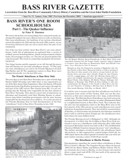 Gazette- Issue 12 - Bass River History